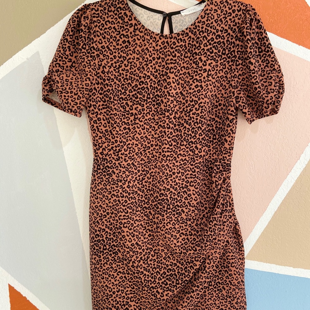 Lush leopard mini dress